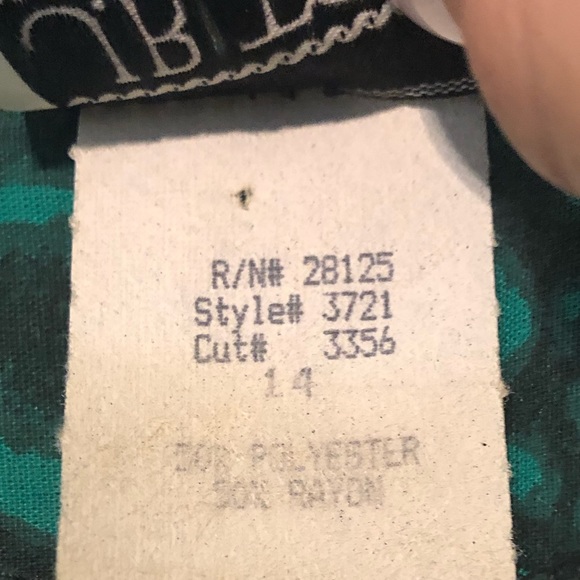 J. B. Too Vintage Green Patterned Dress - Picture 4 of 8